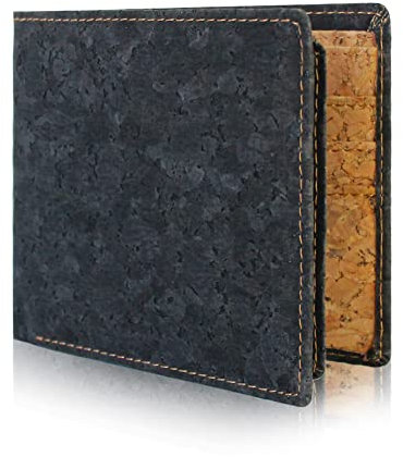 Boshiho RFID-Blockierung – Kork-Geldbörse, schlankes Design, Bifold-Geldbörse mit Münzfach, Veganer-Geldbörse, umweltfreundlich, Geschenk für Männer und Frauen