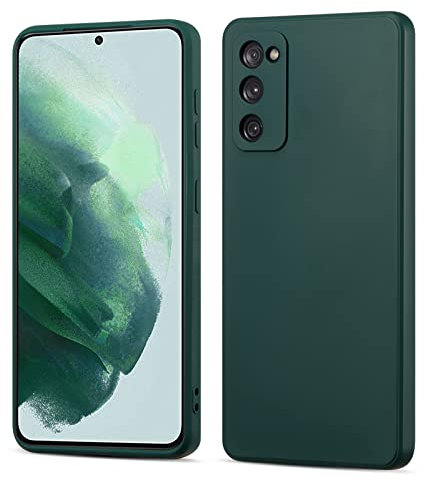 UEEBAI Coque Silicone avec Samsung Galaxy S20 FE 5G, Antichoc Extrême Mat Toucher Doux Confortable Antirayures Dos Rigide Coque Guardian (Niveau Militaire Protection) - Vert Foncé