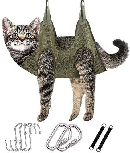 Otunrues Dog Grooming Hammock, Small Pet Dog Grooming Harness for Nail Trimming, Soft Dog Grooming Sling Hanging Dog Restraint Bag Holder Pet Grooming Hammock for Small Dogs