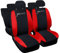 Auto Accessori Lupex | Coprisedili auto compatibili con Grande Punto (2005-2018) con schienale e seduta posteriore divisi 40 e 60, Nero Rosso, Made In Italy, Sedili Anteriori e Posteriori