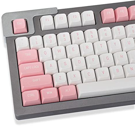 Rosa weiße Tastenkappen Doubleshot MSA Profile 150 Keys Custom Keycaps für Cherry MX Gateron Kailh Box Switches Mechanical Gaming Keyboard