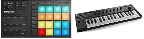Native Instruments Maschine Mikro Mk3 – Monark and Reaktor Prism Softwares. Includes 1.6 GB Keyboard Factory Selection Samples & Komplete Kontrol M32 Controller Keyboard