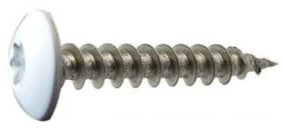 Perffixe Vis penture 6x40 mm Inox A2 blanc pur RAL 9010 par 50