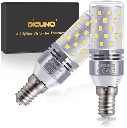 DiCUNO E14 LED Mais Glühbirne 8W, 6000K Kaltweiß, entspricht zu 100W Glühbirne, 1000LM LED Maiskolben E14, CRI 85, nicht Dimmbar, kleine Edison Schraube für Kronleuchter, Designerlampe, 2er Set