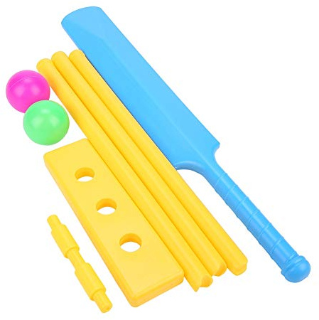 RiToEasysports Kunststoff Kid Cricket Set, Schläger und Ball Beach Wicket Stand Cricket Interaktives Brettspiel Cricket Play Toys Gartengeräte Sport & Outdoor Play Outdoor-Spielzeug