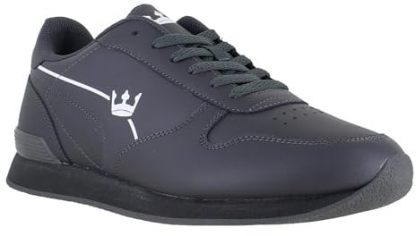 Crown King Mens/Womens Leather Lace Up/Touch Fasten Crown Green Bowling Sports Shoes Trainers Grey Leather Lace UK11