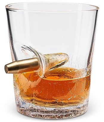 InGenious 250ml Shot in a Glass Replica Bullet with Cracked Glass Effect Tumbler