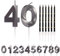HONGCI Black 40th Birthday Candle Number 40 Candles for Birthday Cake with Black Long Candles, Age 40 Birthday Candles for Cake, 40 Year Birthday Cake Topper Decorations for Women Men Birthday Black