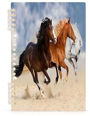 YOUJUNER Notizblock Tier Pferd Spiralblock Notizbuch Notebook Journal, A5, 60 Blatt, 120 Seiten, 80 g Papier