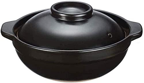 Cazuela Olla Cazuela De Arcilla Con Tapa Fuerte Y Duradera Adecuada Para Todo Tipo De Vitrocerámica Olla De Cerámica (Tamaño :0.8L)-0.8L