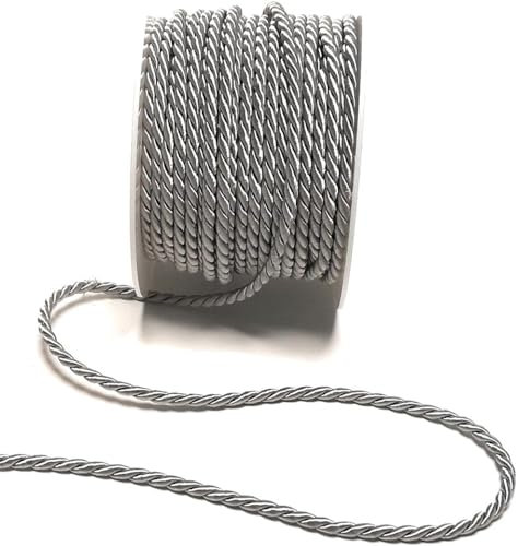 s.dekoda Kordel 15m x 4mm Grau Drehkordel Dekoband Kordelband Kordelschnur