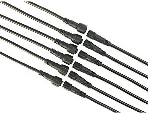 HUABLUE 6 Paar/pack 2pin schwarz Wasserdicht Anschluss Kabel Pigtail LED-Anschluss Pigtail Kunststoff wasserdicht IP65 für LED-helle Streifen