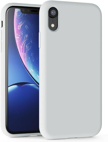 TAXXOE Silicone Case with iPhone XR Case Soft Ultra Slim Protective Shockproof Liquid Silicone Phone Case,Anti-Scratch Microfiber Lining,6.1 inch-White