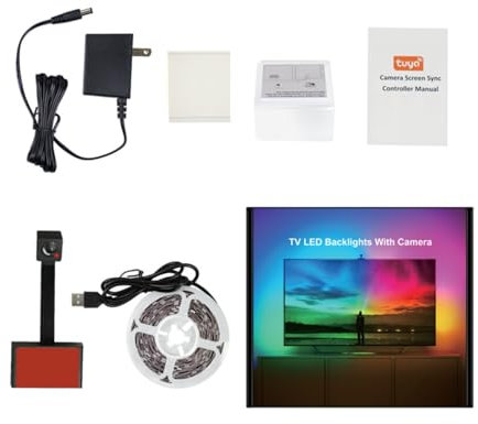 TV LED Lights for TV, 3.8M LED TV Backlights TV Lights That Sync with TV,RGB DIY Color Changing LED Strip Lights ，TV for Bedroom, Party and Home Decoration