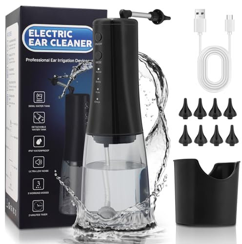 LYtech Ear Wax Removal Tool Electric Ear Cleaner with Ear Irrigation System, Safe and Effective Ear Cleaning Kit Ear Wax Remover for Adults Kids Home Use, 3 Pressure Modes, Includes Basin, 8 Tips
