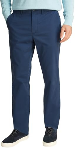 Tommy Hilfiger Herren Chino Hose Denton Satin Straight Fit, Blau (Aegean Sea), 34W/34L