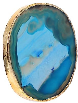 VINTORKY Stein Tassenuntersetzer Natürliche Scheibenuntersetzer Ovaler Untersetzer Ornament Für Küche Party Dekoration