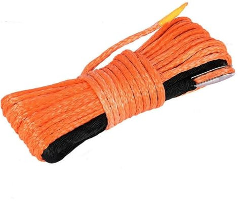 nmbhus 15 M Windenkabel Kevlar-Kabel Abschleppwagen Abschleppgurt Anhängerseil Mit Haken for ATV Off Road-Zubehör 7700 Lbs 3,5 T (Color : Orange)