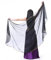GSCLZ Schals Bauchtanz-Schleier mit Schmetterlings- und Mottenflügeln, einfarbig, Chiffon-Kopftuch, Schal, 250 x 120 cm. Bauchtanz Schleier Halbrund(Black)
