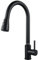 Pull Out Kitchen Tap, NewEast Single Lever Swan Neck Kitchen Faucet, Black Kitchen Sink Mixer Tap
