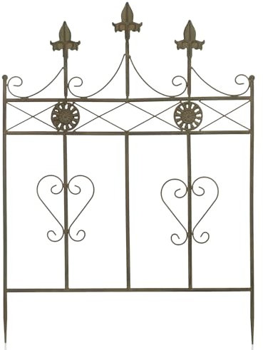 Moritz Rankgitter bodennah 70 x 51 cm Zaun Zaunelement grün als Stütze für Pflanzen Rankhilfe Metall Deko