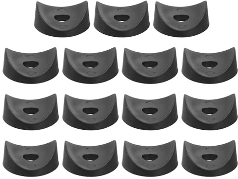 QUARKZMAN 15Pcs Arandelas Redondas de Plástico, 8mm x 32mm x 5mm Arandela Cóncava Negra de PE para Fijación de Tubos Redondos