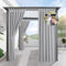 Tielag Outdoor Vorhang Wetterfest, Blickdicht 132×183cm, Sichtschutz Sonnenschutz, Wasserdicht mit Klettverschluss, Outdoor Gardinen für Balkon Pavillon Terrasse, Hellgrau
