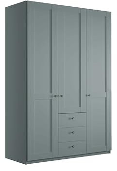 WIEMANN Drehtürenschrank mit 3 Schubkästen, Landhausstil Kleiderschrank 150cm breit, Salbeigrün, Höhe 216cm, Marlow