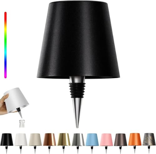 HiGropcore Wireless Bottle Lamp RGB Light Modes & Warm Light Table Lamp, Touch Dimmable with Stepless Brightness Control, Waterproof, Rechargeable Bottle Light for Parties, Bars, Restaurants