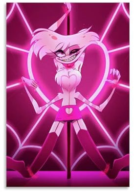 Hazbin Hotelposter Engel Anime Staub Leinwand Wandkunst dekorative Wohnkultur Gemälde für Wohnzimmer Schlafzimmer 30 x 45 cm ungerahmt