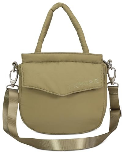 Expatrié Kleine Umhängetasche Damen Grün - Poppy Small - Puffer Bag aus Nylon - Utility Handtasche im Pillow Design mit Reißverschluss - Puffy Nylontasche Klein