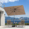 PURPLE LEAF Parasol de Jardin Extérieur Inclinable, Parasol Rectangulaire 1,8 x 2,7 m en Aluminium, Parasol Balcon Anti-Vent et Anti-UPF, pour Plage, Terrasse, Patio, Taupe