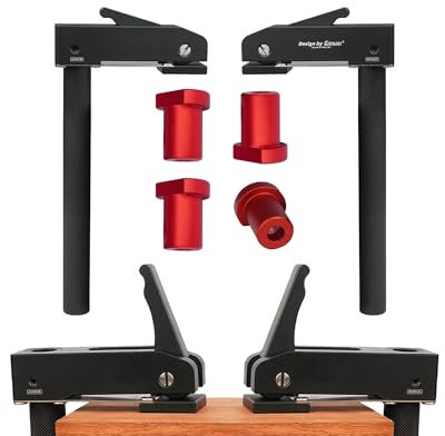 2er-Pack MFT-Halteklemmen mit 4 Bankhunden, 20 mm, für den Schreibtisch, schnell wirkende Klemme, verstellbar, schnell fixierter Clip, Aluminiumlegierung, Schnellklemmen für Holzschnitzerei, Fräsen