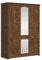 BLACK RED WHITE Dreitüriger Kleiderschrank Patras 153 cm mit Spiegel Eiche April, Tiefe 59 cm, Breite 153 cm, Höhe 208 cm, braun, Möbelplatte