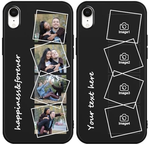 ZhuoFan Personalisierte Handyhülle für iPhone XR 6,1, Personalisiert Schutzhülle mit Eigenem Foto Bild Text Selbst Gestaltet Schwarz Silikon Stoßfest Individuelle Custom Case