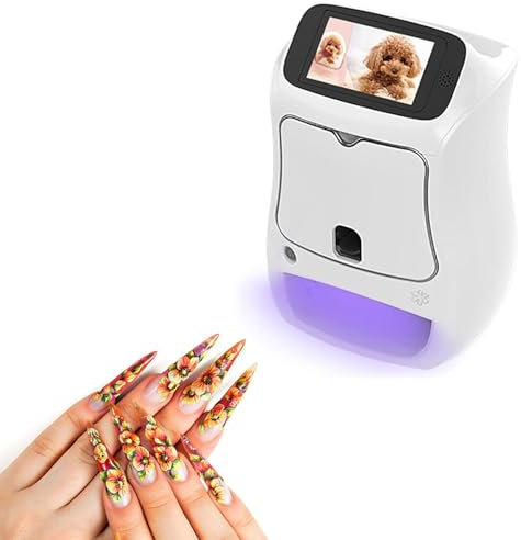 Professional Nail Art DIY Pattern Printing Machine, Portable Home Nail Salon Nail Dryer Machine, 3D Touch Screen Mobile Nail Printing Machine, 10s Nail Painting, Printing and Rying Function
