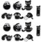14 Stück Anstecker Pin, Schwarze Katzen Emaille Anstecknadeln Pins Tier Brosche Niedliche Cartoon Katze Abzeichen für Männer Frauen