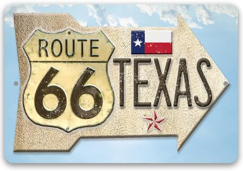Route 66 Texas blechschilder retro mit sprüchen vintage home deko 12x8 inch/30x20cm