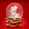 SIKORA SK33 Mittlere Glas Deko Schneekugel Katze mit Weihnachtsmütze 65mm