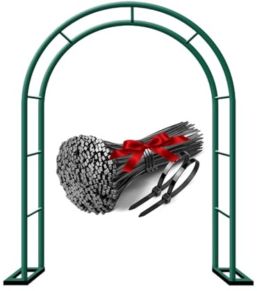 Générique Pergola Arche de Jardin Exterieur pour Plantes Grimpantes, Arche Jardin Robuste en Fer Forgé, Treillis en Métal, 80 140 180 200 240 280 300 350cm(Green,W140 X H230cm)