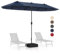 GOPLUS Parasol de Jardin Exterieur avec Pied, 4M Parasol Double Face avec Manivelle et Ventilation, Grand Parasol Extérieur pour 6 Personnes pour Marché, Piscine, Terrasse, Balcon (Bleu,4x2M)
