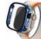 Quirxio Boîtier en verre pour Apple Watch Ultra 2, 49mm, smar twatch PC, protecteur d'écran pare-chocs, couverture trempée, accessoires de bande série iwatch(Official blue 25,Ultra 2 49mm)