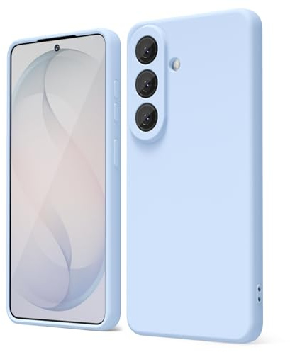 oakxco for Samsung Galaxy S26 Case Liquid Silicone Grip, Cute Thin Slim Soft Rubber TPU Plain Smooth Gel Cover for Women Girl Aesthetic Design, Matte Solid Protective & Shockproof, Light Blue