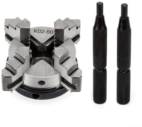 YobiLife Selbstzentrierendes Drehfutter mit 4 Backen, 50 mm Spannzange, kompatibel mit K02-50 und Mini-Drehmaschinen