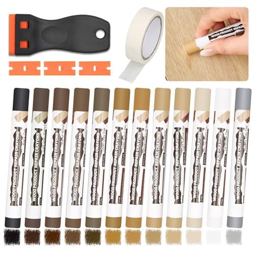 Pate a Bois 12 Couleurs Brun, Pate a Bois Rebouchage, Mastic Bois