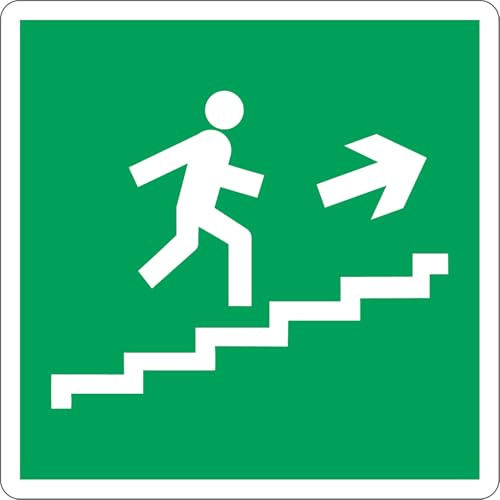 Panneau escalier de secours en haut à droite PVC adhésif 120x120 mm