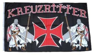 Fahne Kreuzritter Templer, 150x250 cm, Flagge, Banner, Hissflagge, **VERSAND GRATIS**