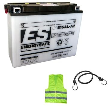 batteria YB16AL-A2 ESB16AL-A2 12V-16AH fornita completa per l'utilizzo COMPATIBILE CON DUCATI Monster 600 per anno 1999 al 2000 batterie energysafe CCA 200A EN 207x72x164mm