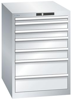 kaiserkraft | ESD-Schubladenschrank | BxTxH 564 x 725 x 800 mm | 7 Schubladen | Traglast 75 kg | lichtgrau
