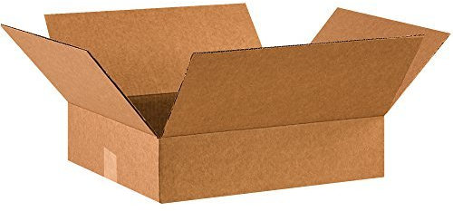 Boxes Fast BF16144 Versandkartons aus Wellpappe, flach, 40,6 x 35,6 x 10,2 cm, für Kleidung, Bücher, Bilderrahmen, Kunstwerke und Spiegel, Kraft (25 Stück)